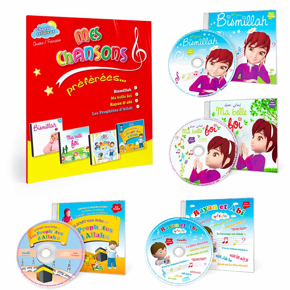 Mes chansons préférées (pack livre + 4 CD avec musique)